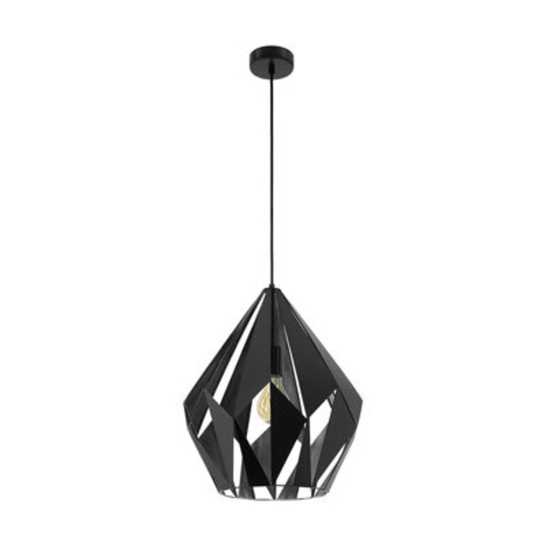Hendry 1 - Light Single Geometric Pendant Finish: Black/Silver, Size: 72" H x 7.25" W x 7.25" D