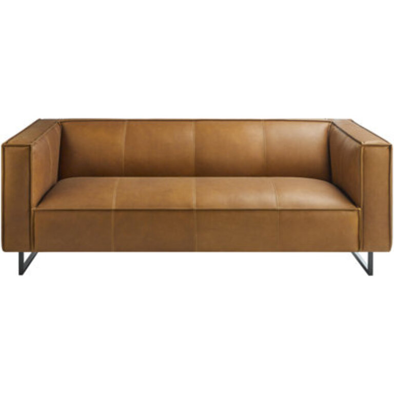 Aynsleigh Modern Sofa Fabric: Brown Leather