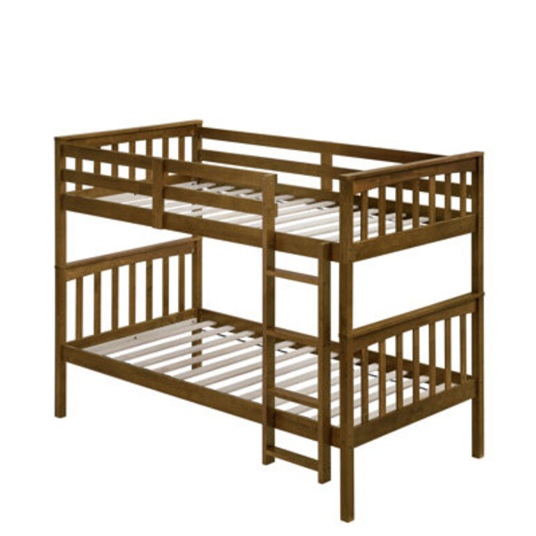 Javonne Twin Over Twin Solid Wood Standard Bunk Bed Color: Brown