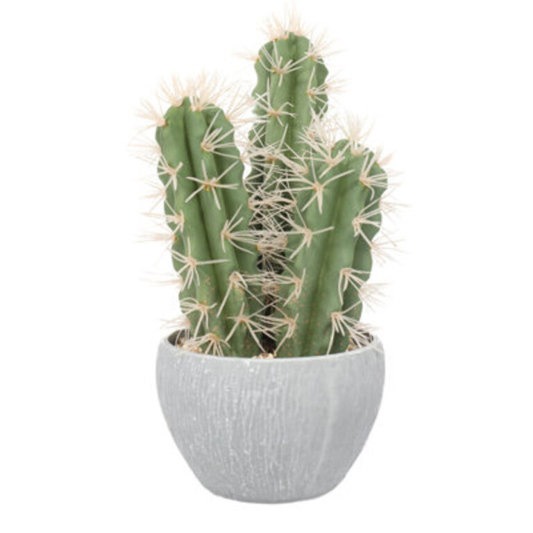10.5" Artificial Column Cactus Plant W/Pot -Green