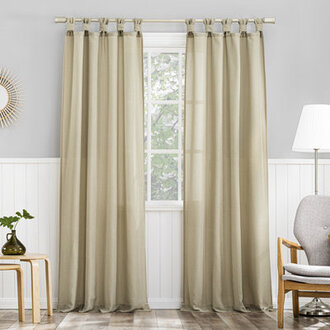 Diglio Twist Tab Semi-Sheer Tab Top Curtain Panel Size per Panel: 40" W x 84" L, Curtain Color: Taupe