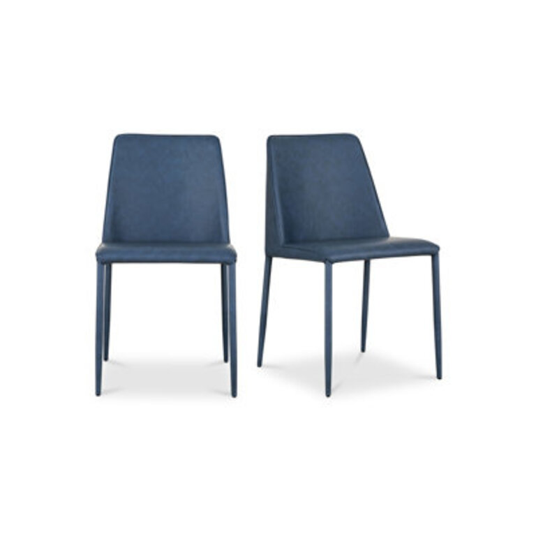 Gravity Upholstered Side Chair Upholstery Color: Blue Faux Leather