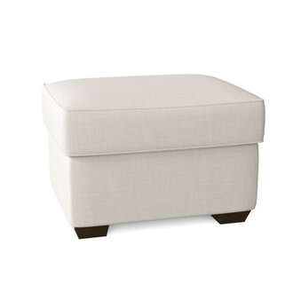 Godwin Upholstered Ottoman Fabric: Conversation Pearl Basketweave