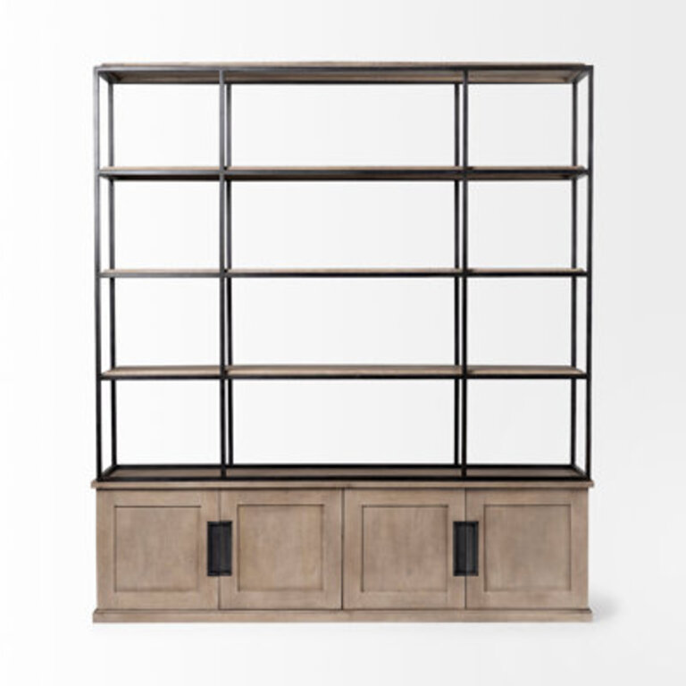 Alex 90" H x 81.5" W Solid Wood Standard Bookcase