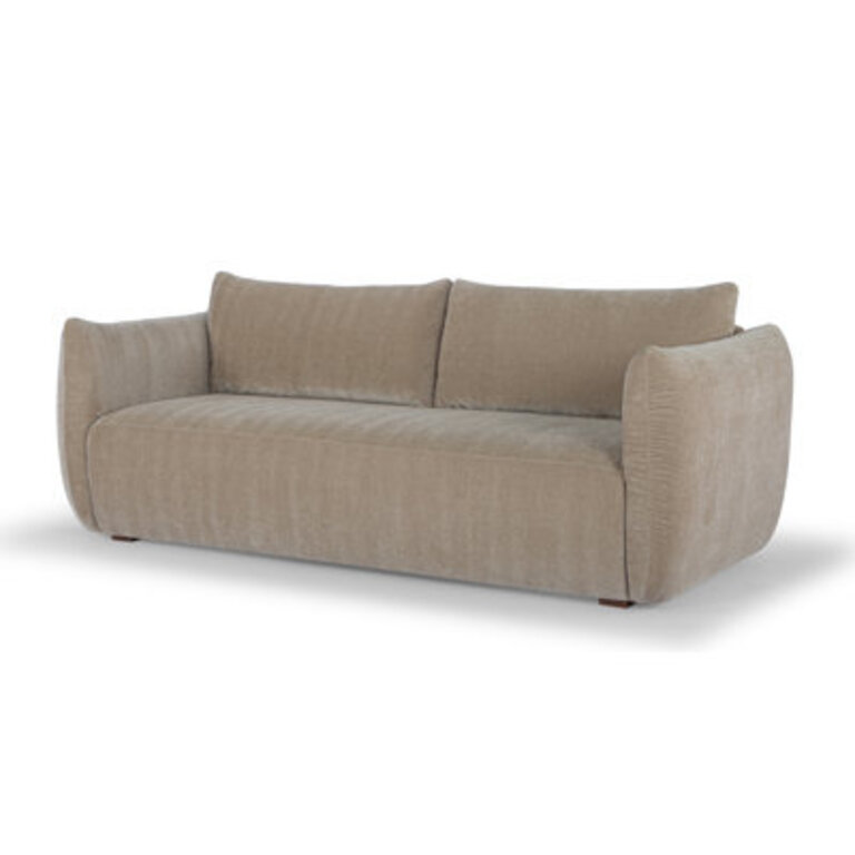Evija 86.61'' Square Arms Sofa Fabric: Latte Woven Velvet