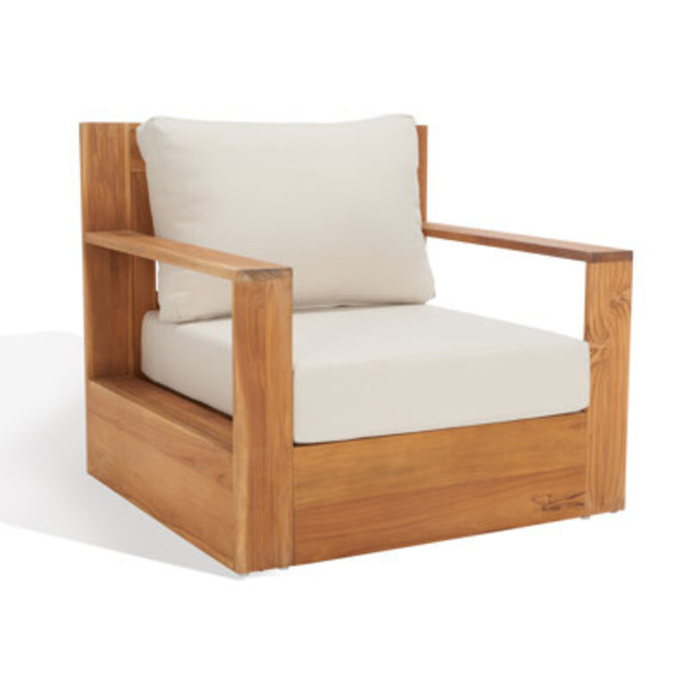 Azul Teak Patio Chair Cushion Color: Beige