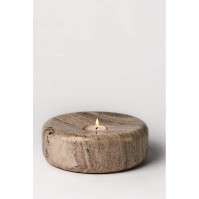 Galaxy Marble Tealight Holder Size: 2.5" H x 7" W x 7" D