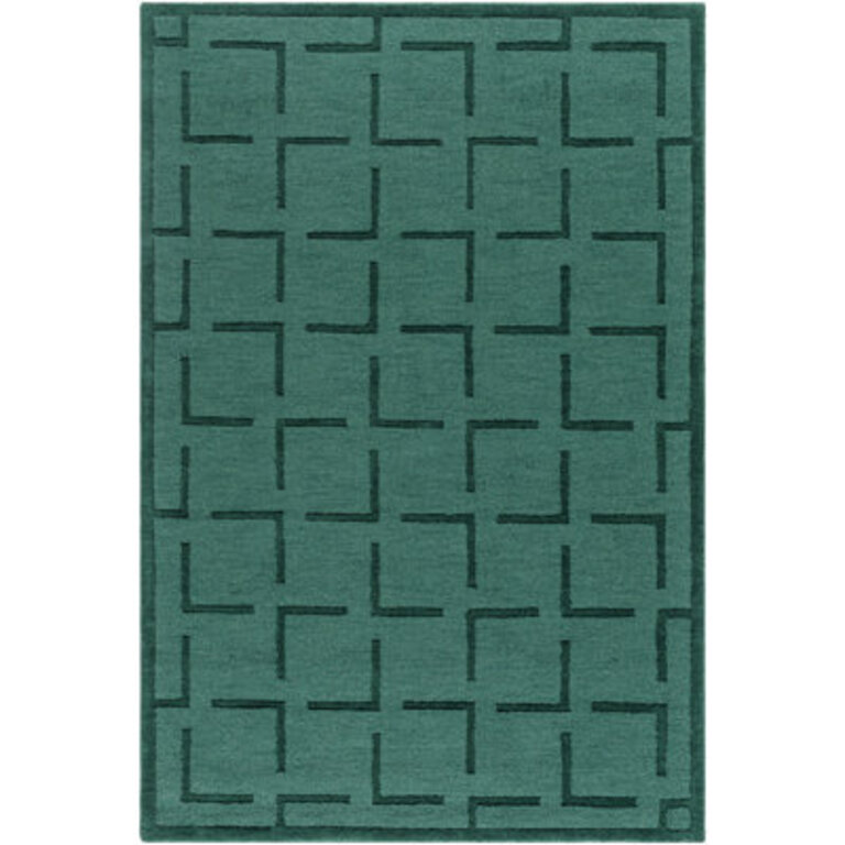 Rectangle Loretto Geometric Hand Loomed Wool Area Rug in Green Rug Size: Rectangle 8' x 10'