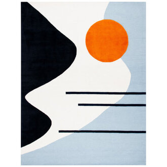 Dash Handmade Wool Ivory/Blue Rug Rug Size: Rectangle 10' x 14'