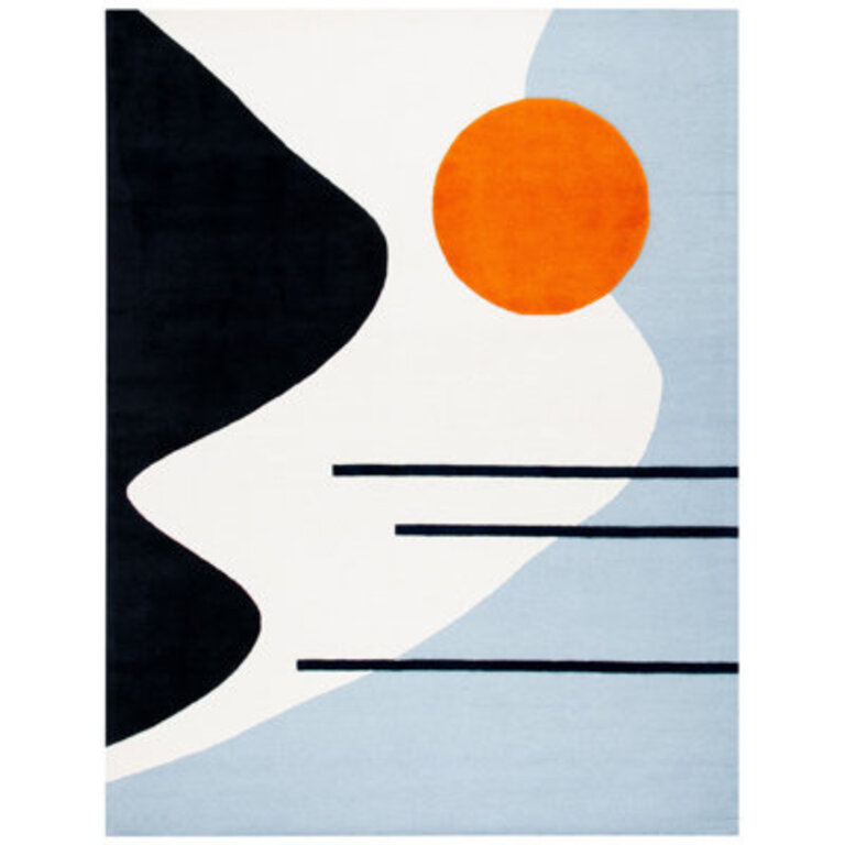 Dash Handmade Wool Ivory/Blue Rug Rug Size: Rectangle 10' x 14'