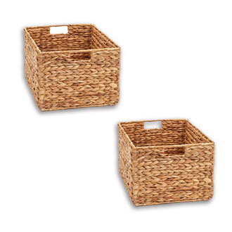 Large Foldable Rectangle Woven Wicker Basket Bins For Storage By Bay Isle Home™ (Set Of 2)