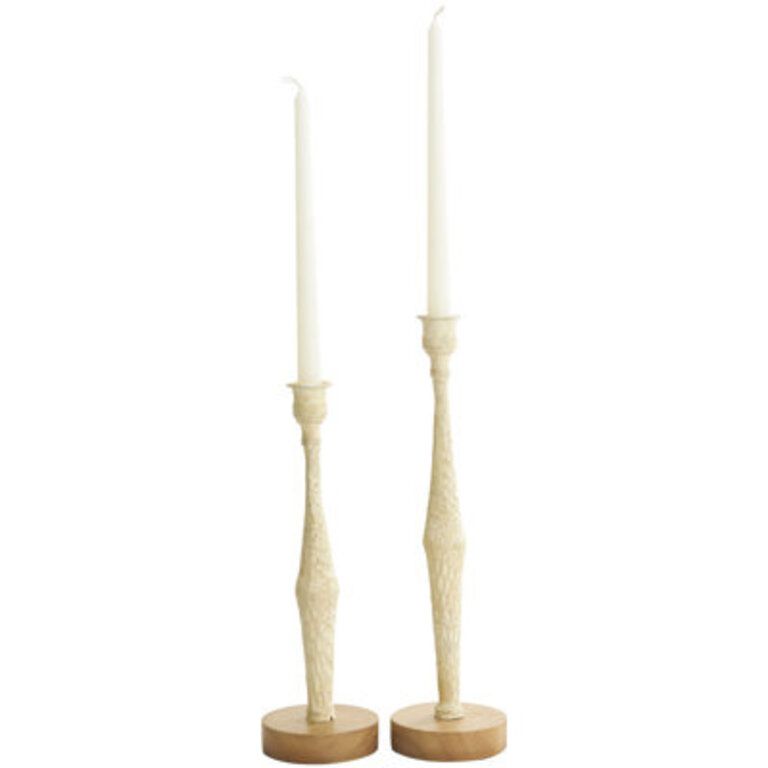 Alia 2 Piece Aluminum Tabletop Candlestick Set Color: Cream