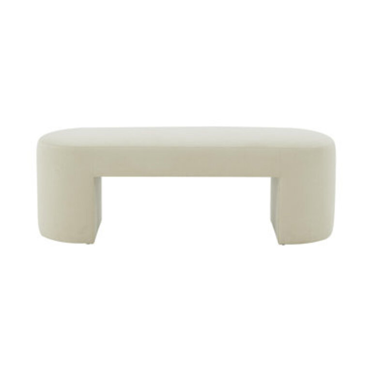 Hobson 51" Velvet Bench Color: Cream