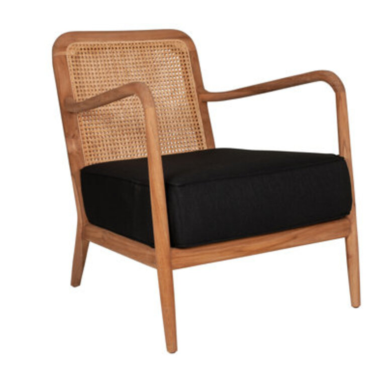 Occasional Chair, Teak And Rattan Cane