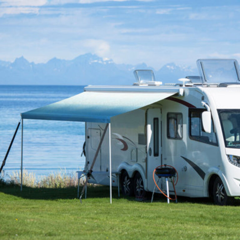 Yescom RV Awning Fabric Replacement 8X14 Ft Premium Grade Vinyl Weatherproof Awning Replacement With Awning Anchor Kits For RV Trailer Motorhome