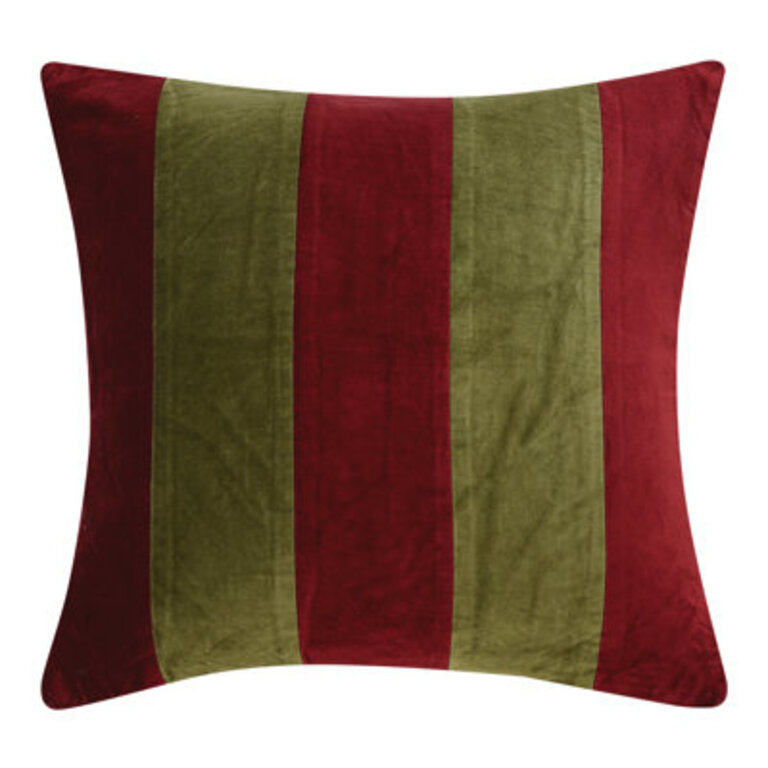 Striped Velvet Throw Pillow Color/Pattern: Green