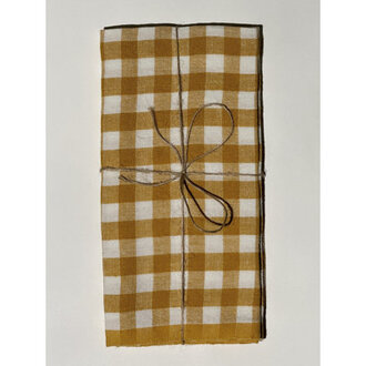 Linen Gingham Square Napkin Color: Mustard