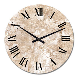 Marble and Gold Abstract - Modern Wall Clock Size: Large