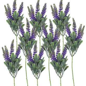 Faux Small Lavender Stem   Set of 9   6" x 6" x 16"   Purple/Green