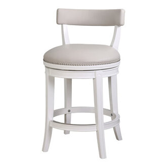 Carollynn Bar Stool, Pecan Finish with Linen Fabric Seat and Back Seat Height: Counter Stool (26" Seat Height)