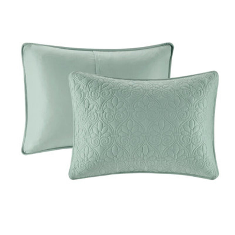 Quebec Reversible Bedspread Set Size: Queen Bedspread + 2 Standard Shams, Color/Pattern: Seafoam