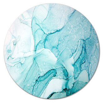 Turquoise Ink Universe - Modern Metal Circle Wall Art Size: 23" H x 23" W x 1" D