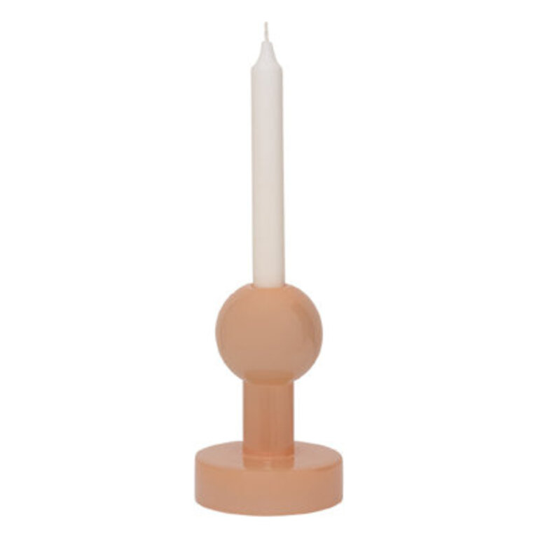 Candle Holder Pallo B, Spray Green Color: Pink, Size: 5.75" H x 4.45" W x 4.45" D