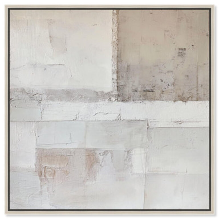 Worn Patinas Canvas Minimalist Abstract by Art Remedy Format: Silver Frame, Overall Size: 40" H x 40" W