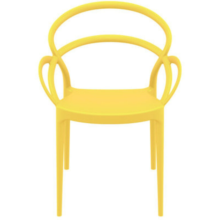 Farrah Stacking Patio Dining Armchair Color: Yellow