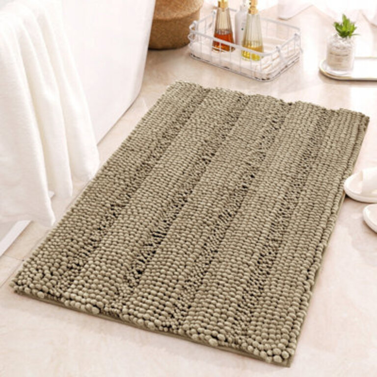 Chenault Soft Thick Velvet Microfiber Chenille Bath Rug Size: 16" W x 24" L, Color: Sand