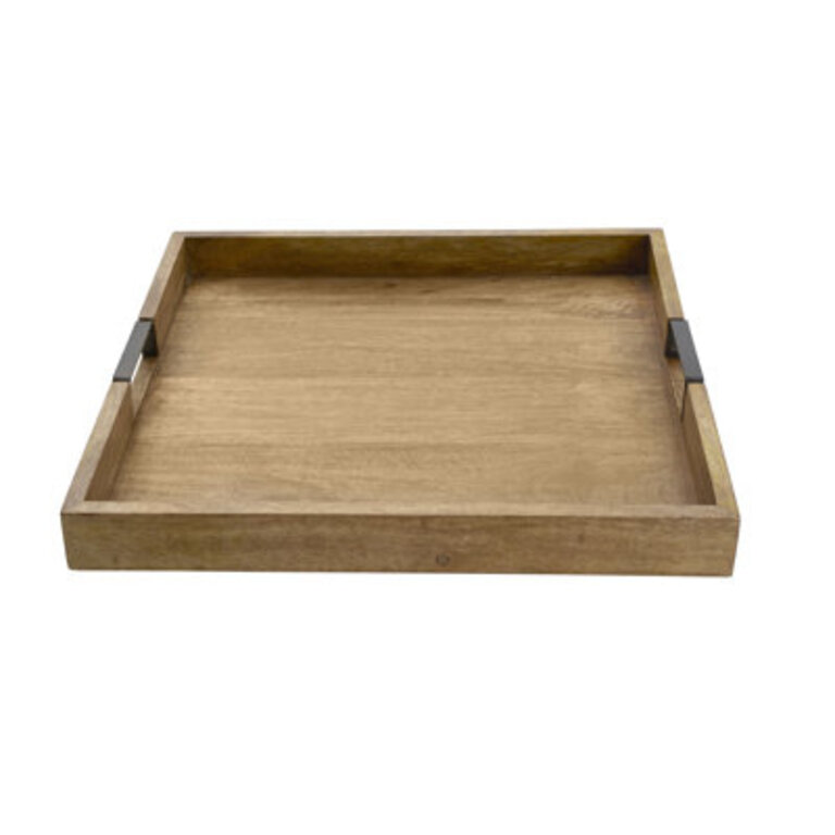 Gourmet Basics by Mikasa Lazy Susan Serving Tray, 18-Inch, Mango Square