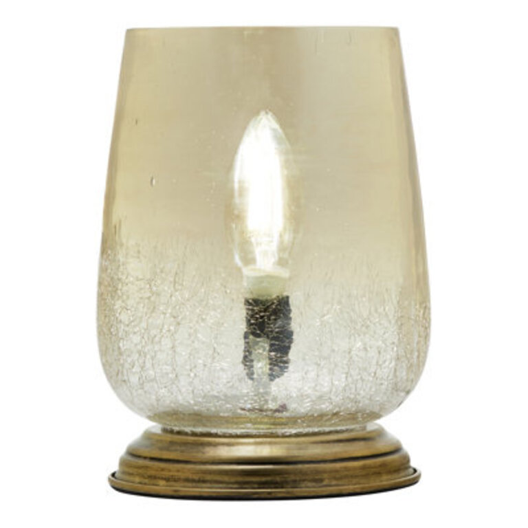 Mangino 7.9" Antiqued Crackle Glass Shade Accent Lamp