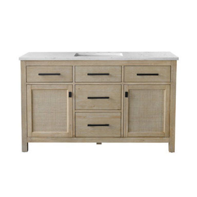 Marquist 55" Single Bathroom Vanity With Stone Top Base Finish: Fir Essence Light