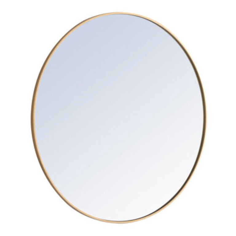 Sabine Metal Round Wall Mirror Size: 39" x 39", Finish: Brass