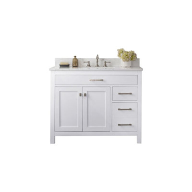 Ajhane 42" Single Bathroom Vanity Set Base Finish: White