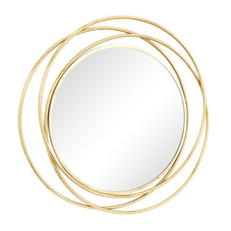 Metal Room Wall Mirror with Overlapping Circles Finish: Gold