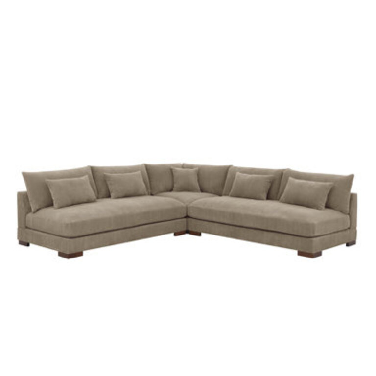 Caileigh 108" Wide Reversible Modular Corner Sectional Body Fabric: Camel Corduroy