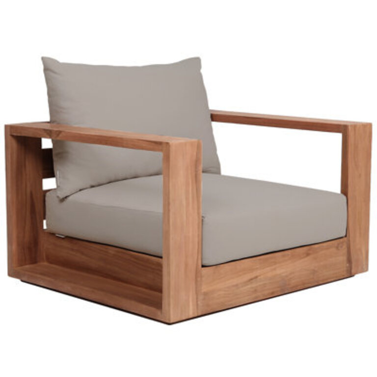 Elberon Teak Patio Chair with Cushions Cushion Color: Gray