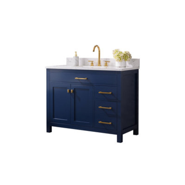 Ajhane 42" Single Bathroom Vanity Set Base Finish: Navy Blue