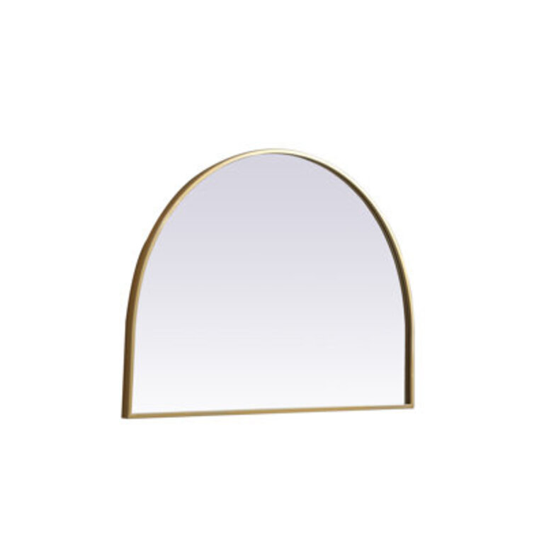 Sabine Metal Arch Wall Mirror Size: 33" x 24", Finish: Brass