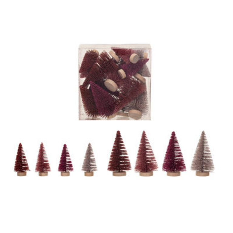 Sisal Bottle Brush Trees With Wood Bases
