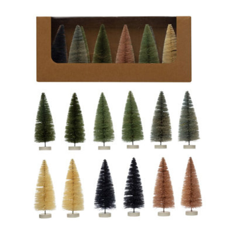 Sisal Bottle Brush Tree With Wood Base