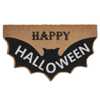 Arlmont & Co. Home Bat Multicolor Halloween Coir Outdoor Doormat, 18" x 30"