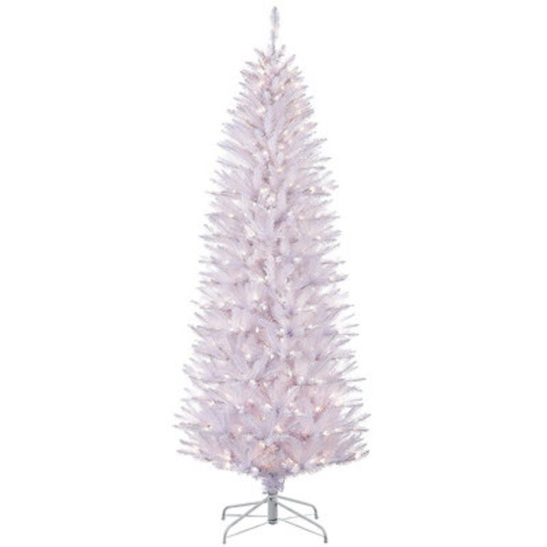 Pencil White Fir Artificial Christmas Tree with 150 Warm White Lights Size: 6.5' H