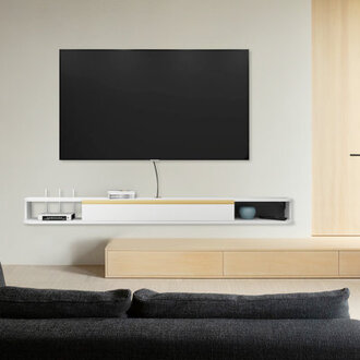Floating TV Stand for TVs up to 70" Color: White