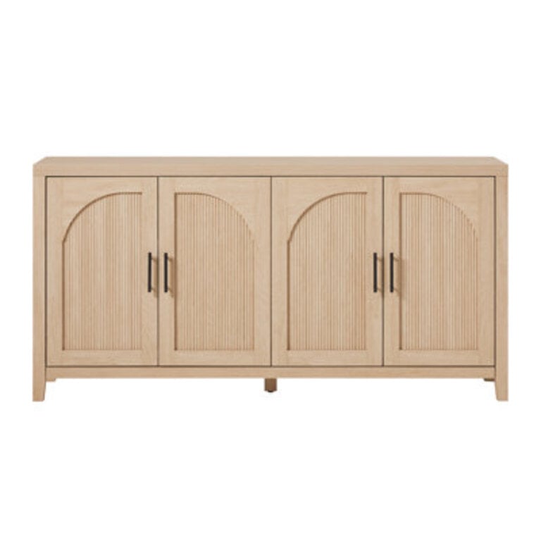 Eilisha Modern 70" Reeded Sideboard with Arched Doors Color: Coastal Oak, Size: 30" h x 70" W x 15.75" D