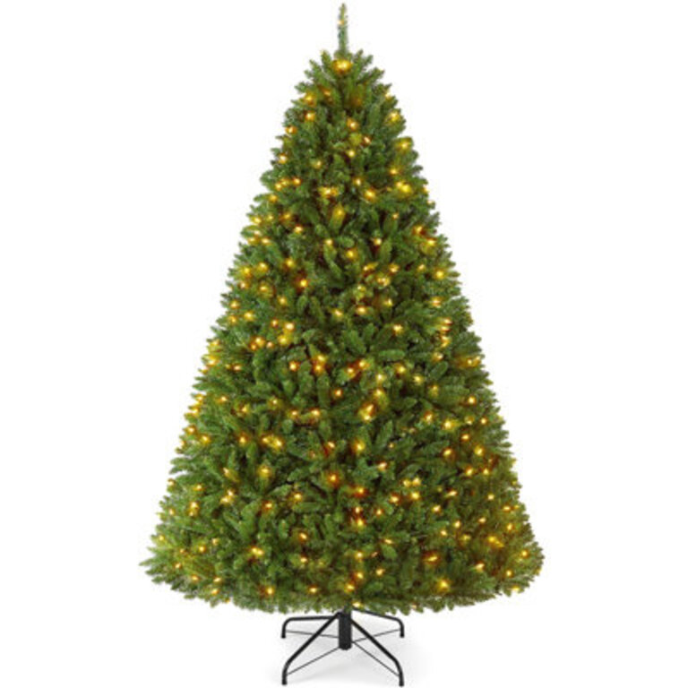 Green Spruce Artificial Christmas Tree with 700 Clear & White Lights Size: 6', Lighted: Pre-Lit