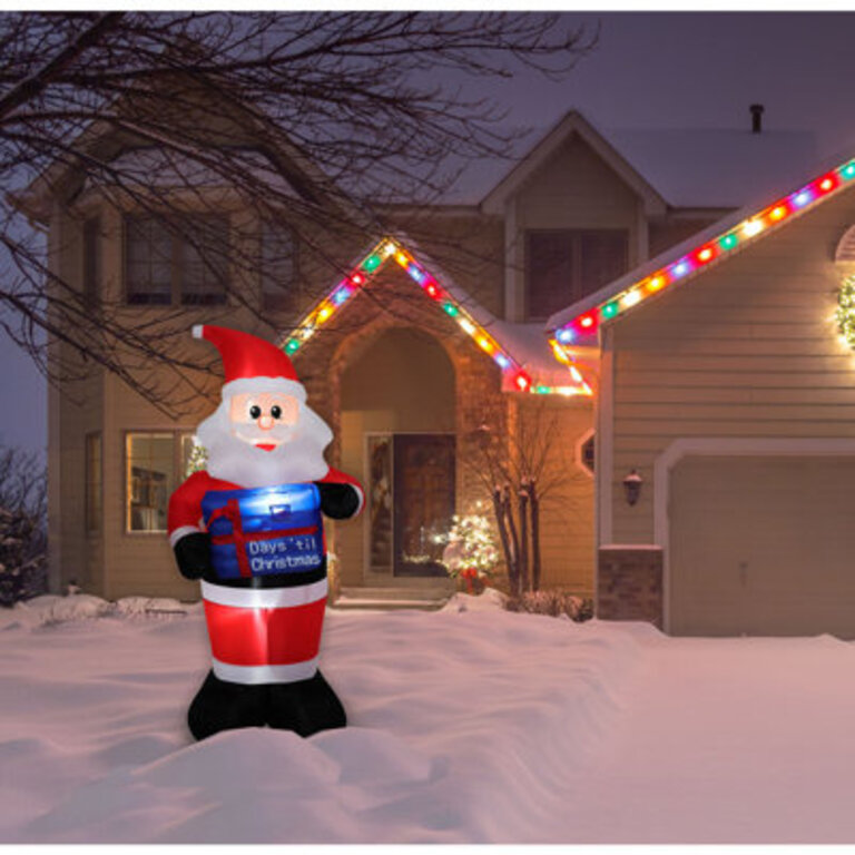 7-Ft. Pre-Lit Inflatable Santa Countdown