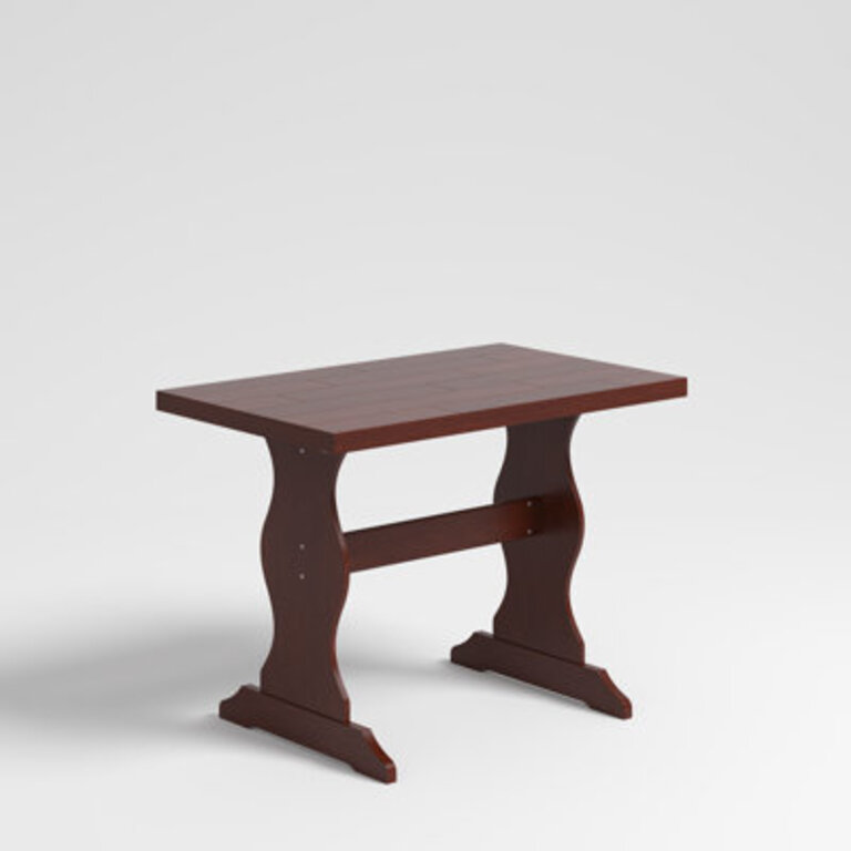 Classic Wooden Dining Table And Bench Set - Solid Wood Table Top Color: Red Walnut, Table Base Color: Red Walnut