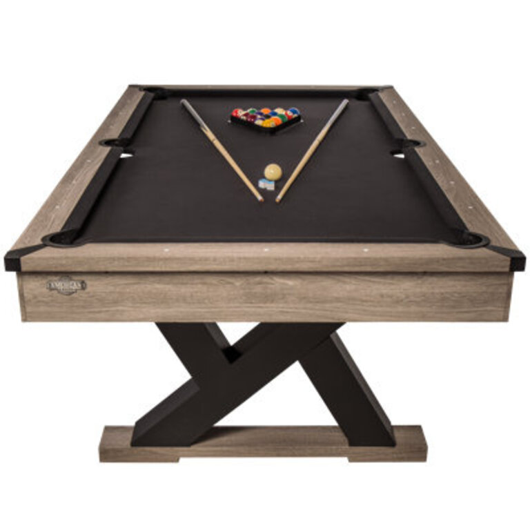 Kirkwood 90" Pool Table - Antique Gray Finish with Rustic, Modern Design with K-Leg Construction